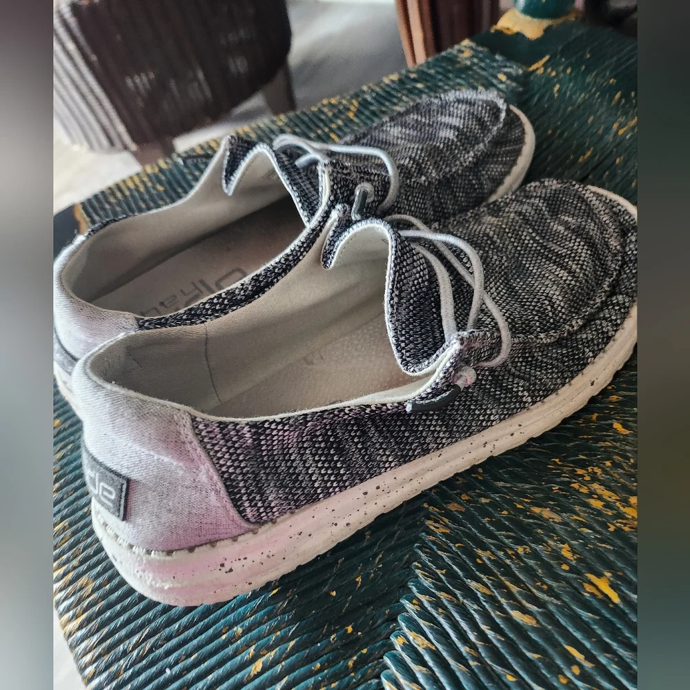Hey Dude Ladies Wendy Sox Dark Gray Casual Slip On Shoes - Picture 9 of 10